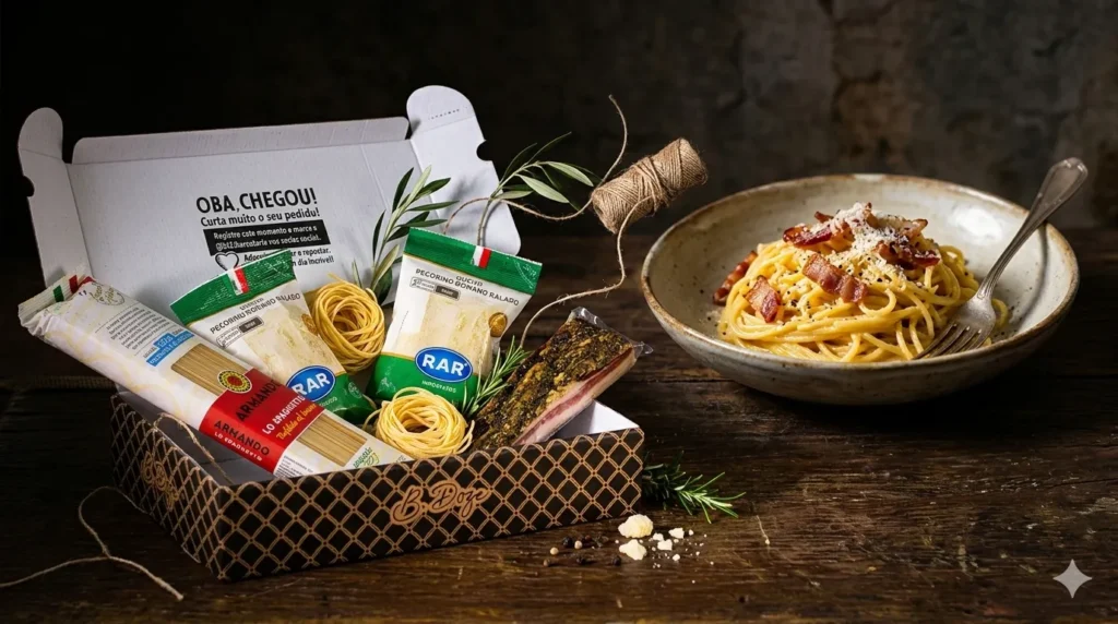 Kit de Spaghetti alla Carbonara Italiano com Guanciale B12 Charcutaria