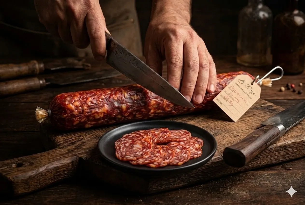 O que é pepperoni artesanal — fatias da B12 Charcutaria em Goiânia