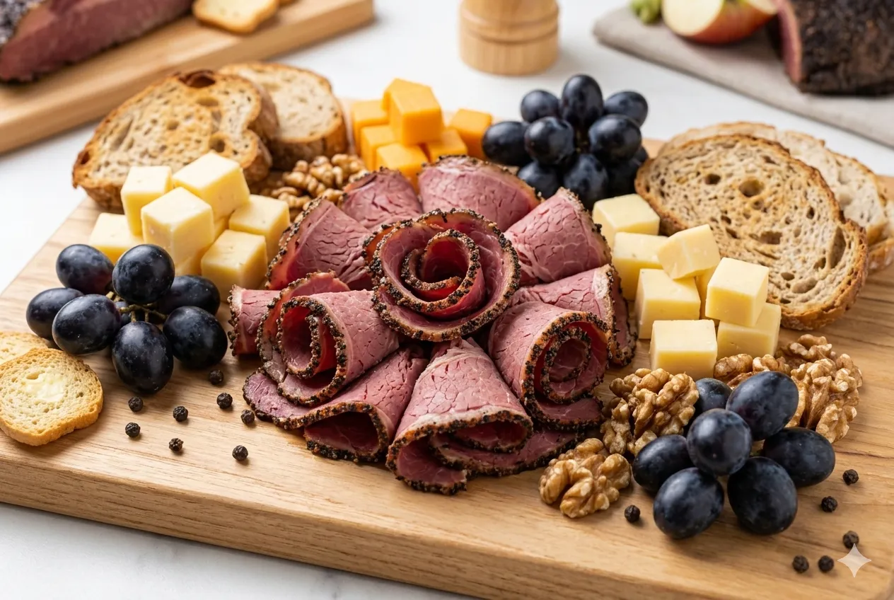 Tábua de frios com pastrami artesanal em Goiânia da B12 Charcutaria
