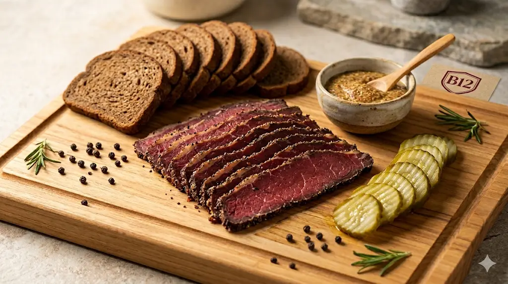 Receitas com pastrami artesanal B12 Charcutaria Goiânia — sanduíche, pizza e muito mais
